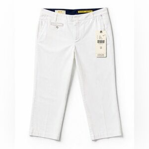 Maeve Anthropologie Cropped Pants Size 10 NWT $138 White Stretch Ankle Pants